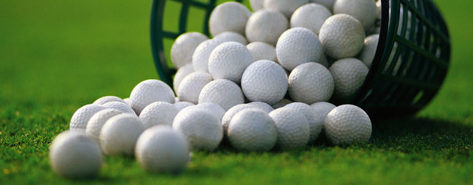 bucket of golf balls